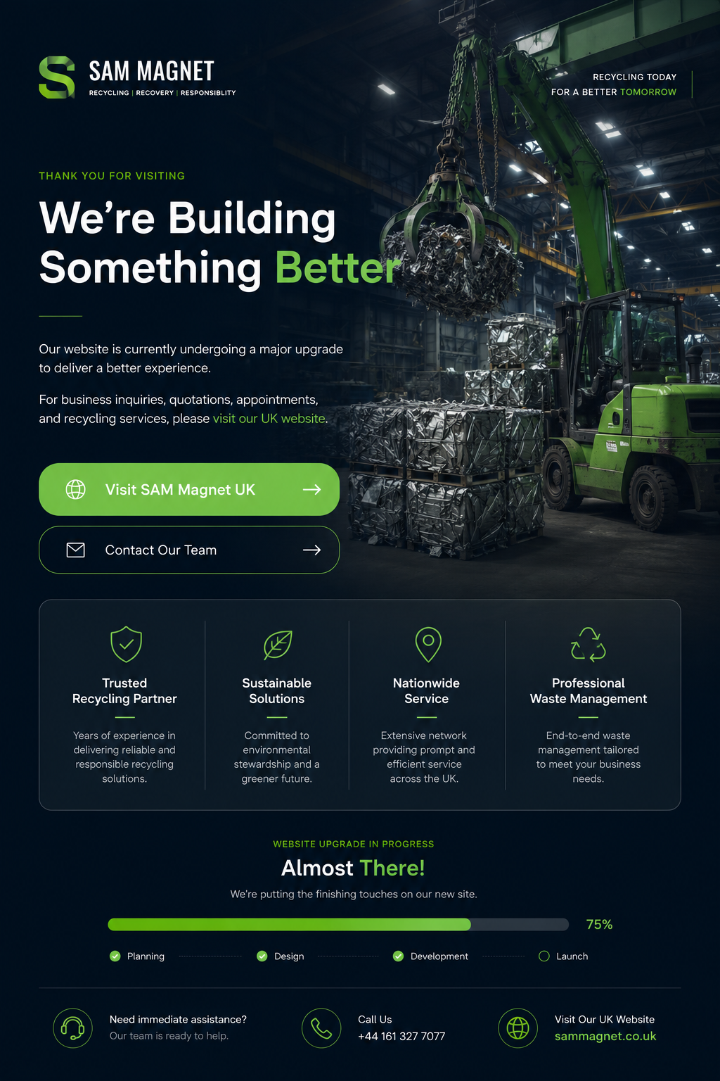 SAM Magnet UK scrap metal recycling operations